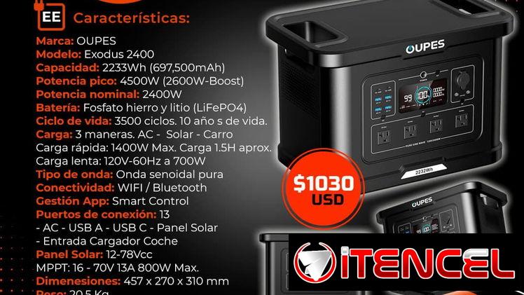 💡2400W💡 ESTACIÓN DE ENERGÍA PORTATIL AOUPES 2233WH. MENSAJERÍA GRATIS CON FACTURA Y GARANTÍA. TL 54833699