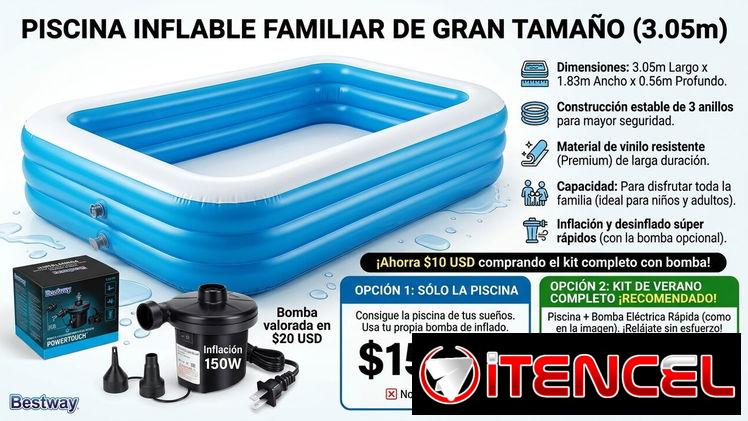 PISCINA 3 mts con bomba de aire (opcional)
