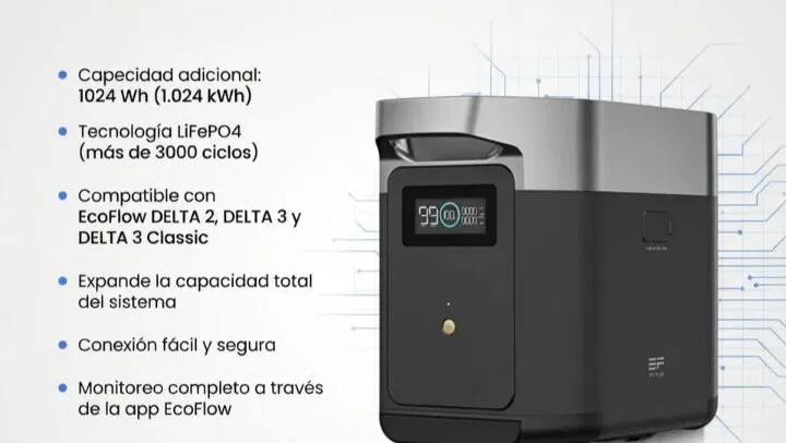 Batería extra para Ecoflow Delta 2 1024WH
