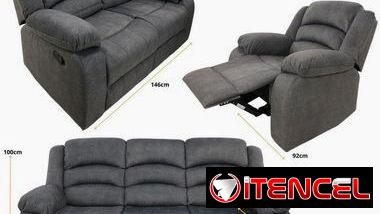Juego de sofa y butacas reclinables