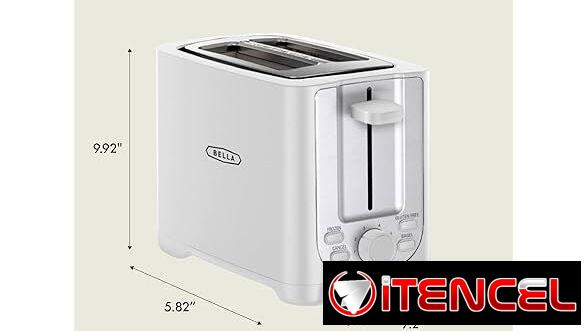 🍞 BELLA Tostadora 2 Rebanadas Ranuras Anchas Auto Shut-Off Blanca 6 Niveles + Defrost & Reheat | Envío* + Garantía**
