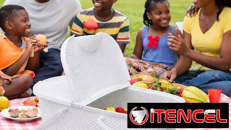 Cesta para picnic. Canasta paseo almuerzo.