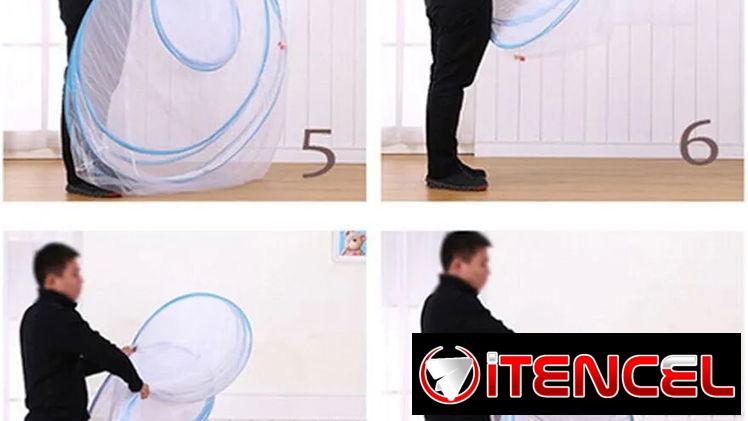 Mosquitero de malla fina plegable portátil para cama u otro sitio. 120 cm de ancho. Tienda portátil Mosquitera