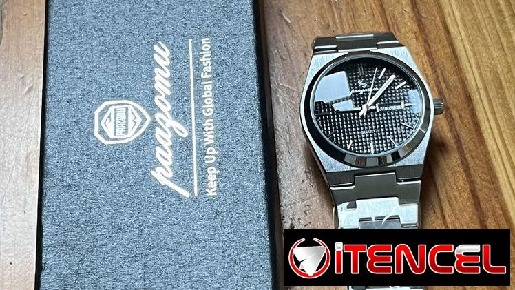 Reloj plateado , centro Negro, para hombre marca Poedagar.de cuarzo