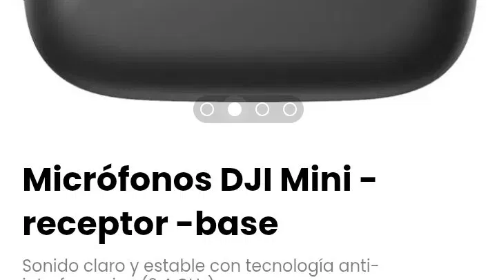 Micrófonos DJI Mini -receptor -base. Incluye base de carga para transmisor y cable divisor