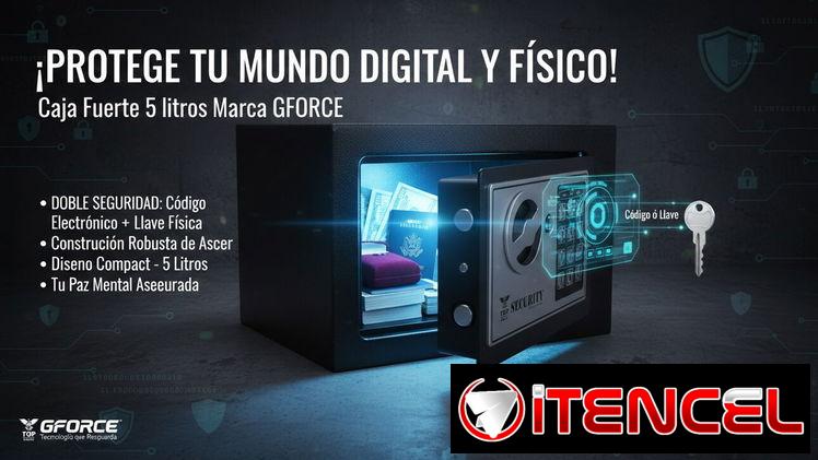 Caja fuerte 5 litros GFORCE código de acceso y Llave de seguridad Precio $85 USD Transporte Adicional  Garantía 1 mes