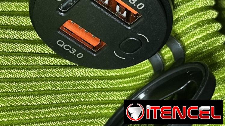 Cargador dual , accesorios para moto, carro , salida usb C,USB A
