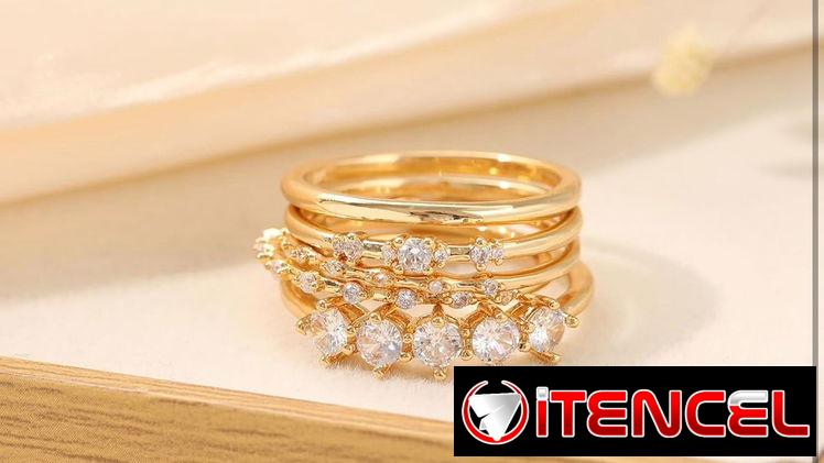 Anillos enchapado en oro 14 k, alta calidad