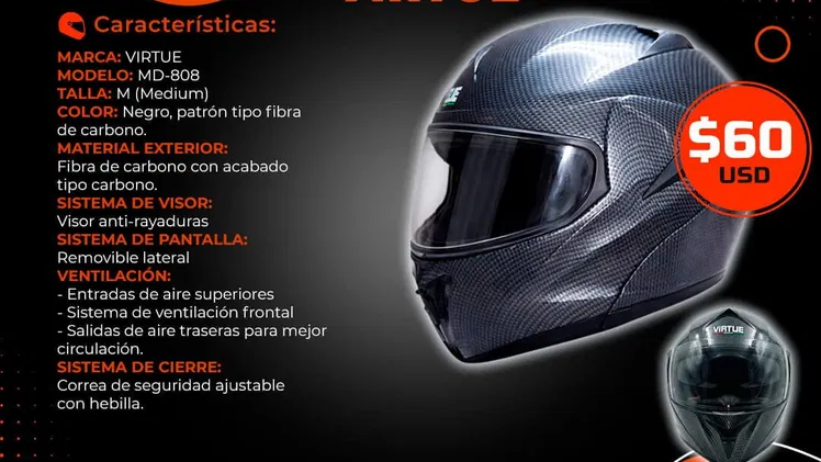 🛵 SEGURIDAD 🛵 CASCO INTEGRAL DE FIBRA DE CARBONO. SERVICIO DE MENSAJERÍA CON FACTURA. TL 54833699
