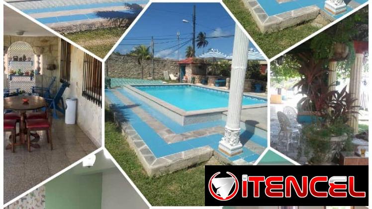 Casa de renta , con piscina en la playa de Guanabo 3 habitaciones +53 52463651 , a 3 cuadras del mar, Paneles solares, Y