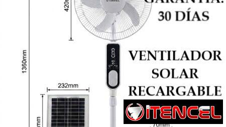 VENTILADOR SOLAR RECARGABLE 16″ STAVEL, ENTREGA DE FACTURA, VARIEDAD DE VENTILADORES RECARGABLES