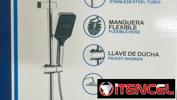 Duchas4 tiros a mano plateadas y gris metálico