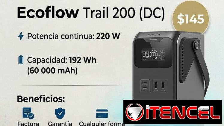 🔋 EcoFlow Trail 200 (DC) | ¡Tu internet y trabajo nunca se apagan!  ​La estación de energía portátil perfecta para🇨🇺