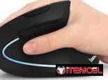 Mouse óptico, ergonómico, vertical e inalámbrico 2.4G, modelos 800/1200/1600 ppp, con 5 botones y en color negro