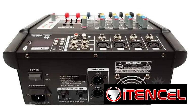 Mixer, Consola de Audio Auto amplificada. Mezcladora amplificada 4 canales