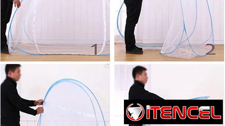 Mosquitero de malla fina plegable portátil para cama u otro sitio. 120 cm de ancho. Tienda portátil Mosquitera