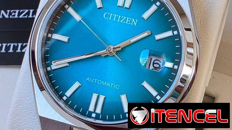 bellas esfera de color azul cielo, turquesa o verde  🕰 citizen tsuyosa automáticos