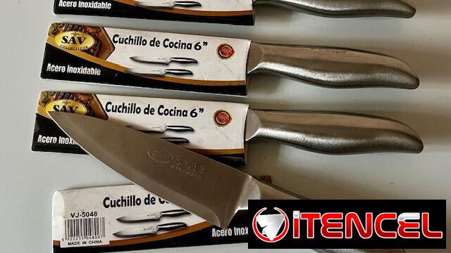 Cuchillo de cocina  todo de Acero inoxidable  6”  buena calidad