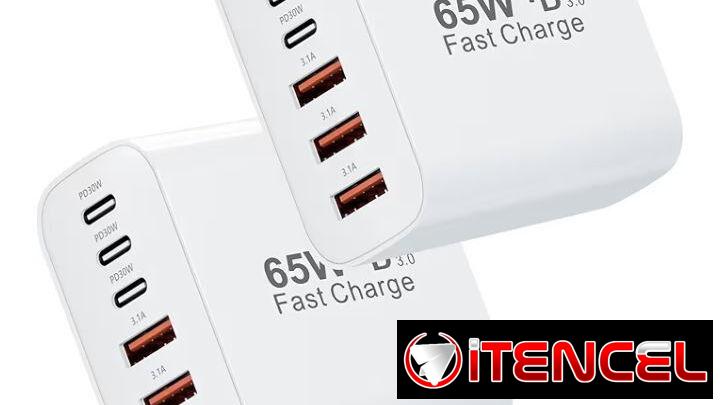 Cargador de pared rápido USB C de 65 W