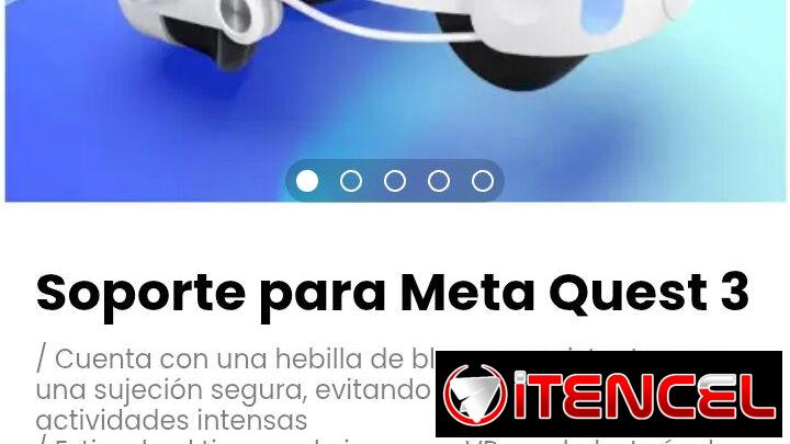 Soporte para Meta Quest 3. / Cuenta con una hebilla de bloqueo resistente para una sujeción segura