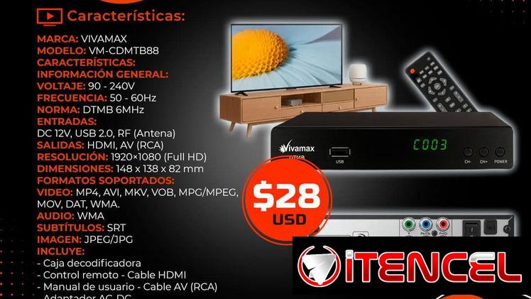 🛒 CAJITA DIGITAL 🛒 CAJA DECODIFICADORA VIVAMAX 1080P. SERVICIO FE MENSAJERÍA CON FACTURA Y GARANTÍA. TLF 54833699