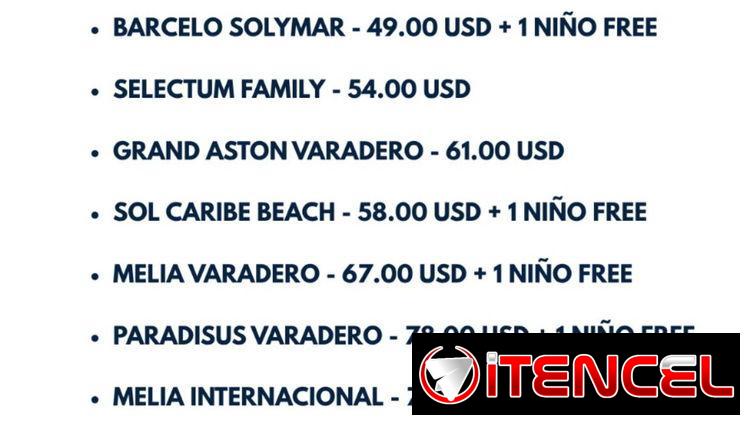 Reservas para hoteles en Vardero y Habana