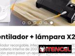 Ventilador + lámpara X20. Ventilador recargable, integrado con lámpara LED y una batería interna de 20000mAh.