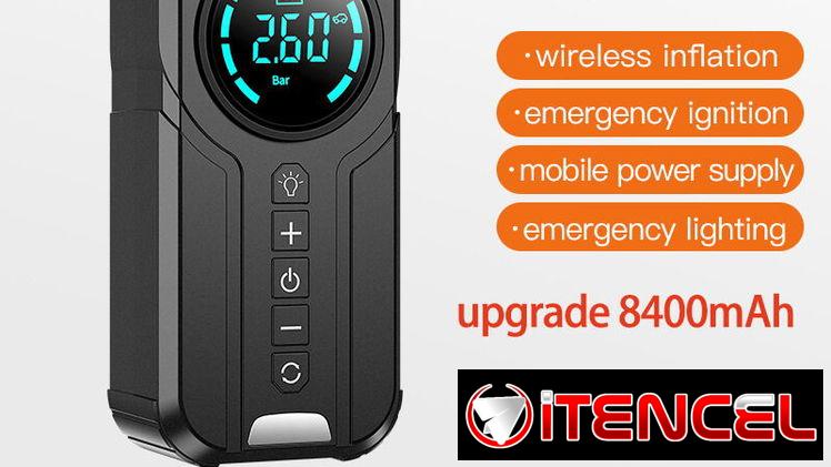 ARRANCADOR INFLADOR Compresor de aire 4 en 1 con arrancador de batería y power bank