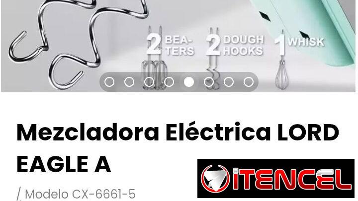 Mezcladora Eléctrica LORD EAGLE A. Incluye 5 accesorios de acero inoxidable