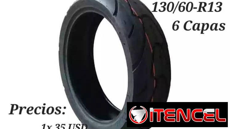 Goma de moto 130/60-R13 de 6 capas. Nuevas