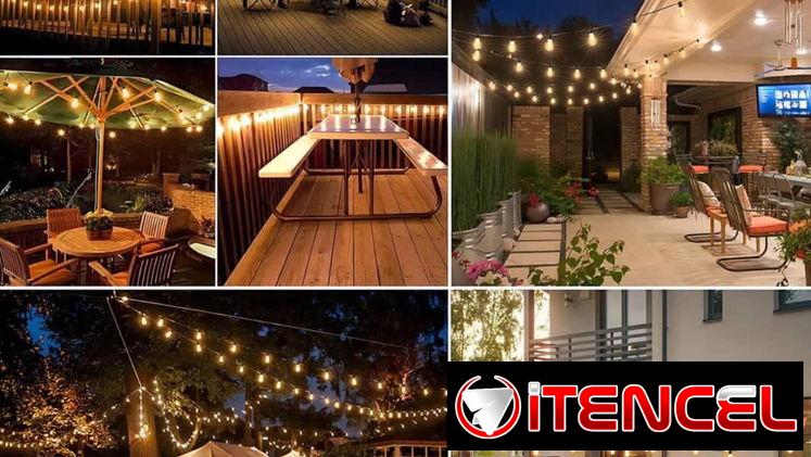 Luces exterior Guirnaldas de 15m para exteriores.  35 USD