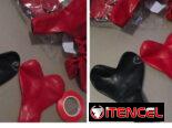🎈Set de 21 globos en forma de corazón rojo y negro
