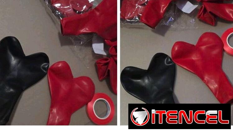 🎈Set de 21 globos en forma de corazón rojo y negro