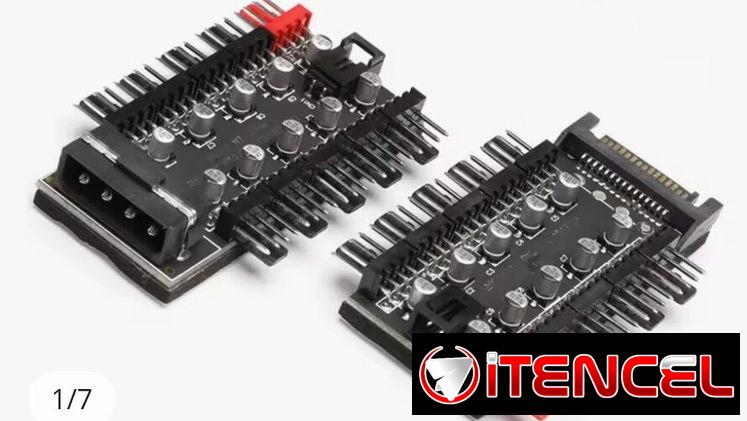 Hub divisor 1 a 10 ventiladores 4 pines PWM 12V SATA./MOLEX