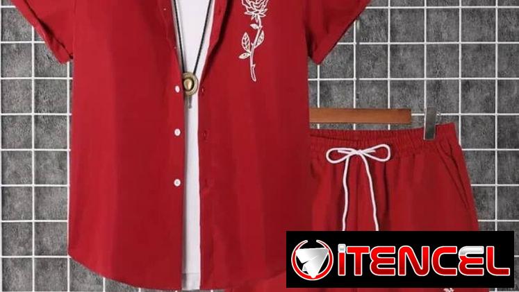 Conjunto de camisa y short (rojo) talla XL