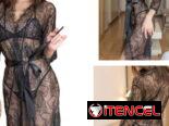 Lenceria de 3 piezas color negro. Unica talla
