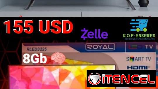 SMART TV 32″ ROYAL – RLED3225, 8GB, WiFi y Bluetooth – 155 USD