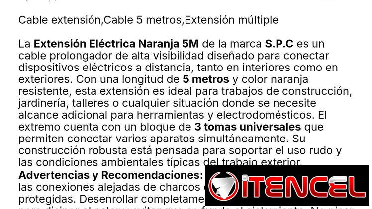 Extensión de 5 metros