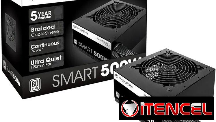 Fuente ATX, Thermaltake de 500w y 40A, Certificada 80plus, Smart Series. Nueva, 0km.