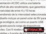 Ventilador recargable,  con panel solar y bombillo adicional