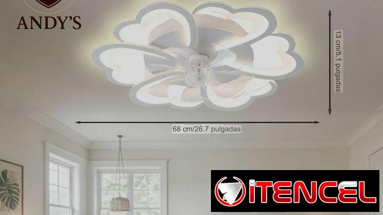 Lámpara de techo, modelo flor con Ventilador