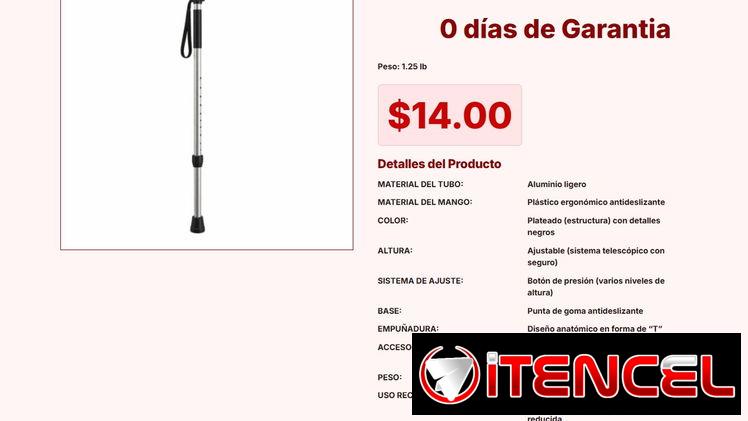 Bastón de apoyo con altura ajustable con mango plástico de alta gama VPT#-0037