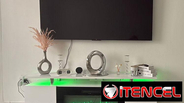 Mueble con chimenea eléctrica