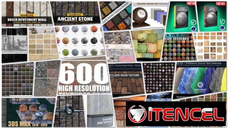 🟡 2000 Gigas de TEXTURAS para Modelos 3D para sus diseños – 🤩 CON CATÁLOGO GRÁFICO DE LOS PACKS DE MODELOS 3D 🤩