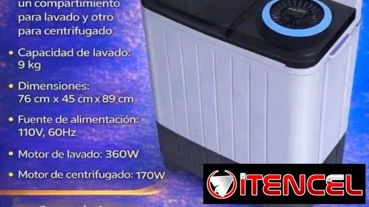 Lavadora semiautomática Milexus 9kg 195 usd