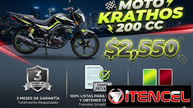 🏍️ 200 CC 🏍️ MOTO KRATHOS 200CC. LISTAS PARA CHAPA, 3 MESES DE GARANTIA. TLF 54833699