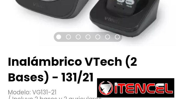 Inalámbrico VTech (2 Bases) – 131/21. Incluye 2 bases y 2 auriculares. Nuevo