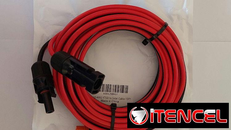 Cable original XT60i 10AWG para paneles solares  de 15feet (4.5m).