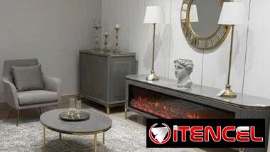 Mesa TV con chimenea Electrica