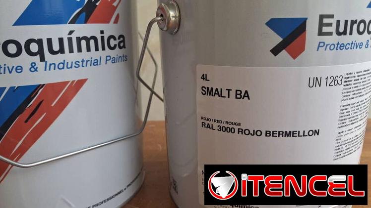 🌈PINTURA Esmalte Sintético   EUROQUÍMICA 4LTS  ⭐ROJO BERMELLON ⭐NEGRO